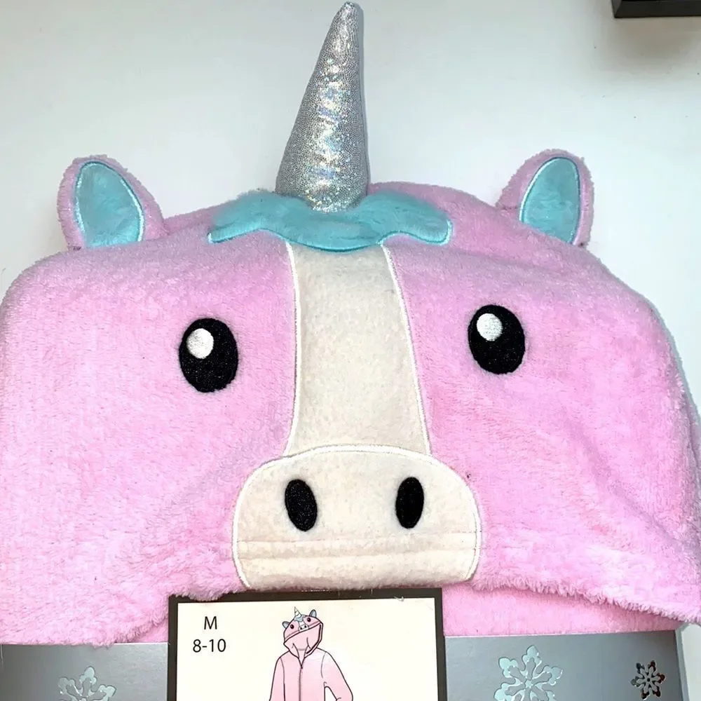 Ladies plush onesie sleepwear one piece unicorn New M 8/10 perfect gift